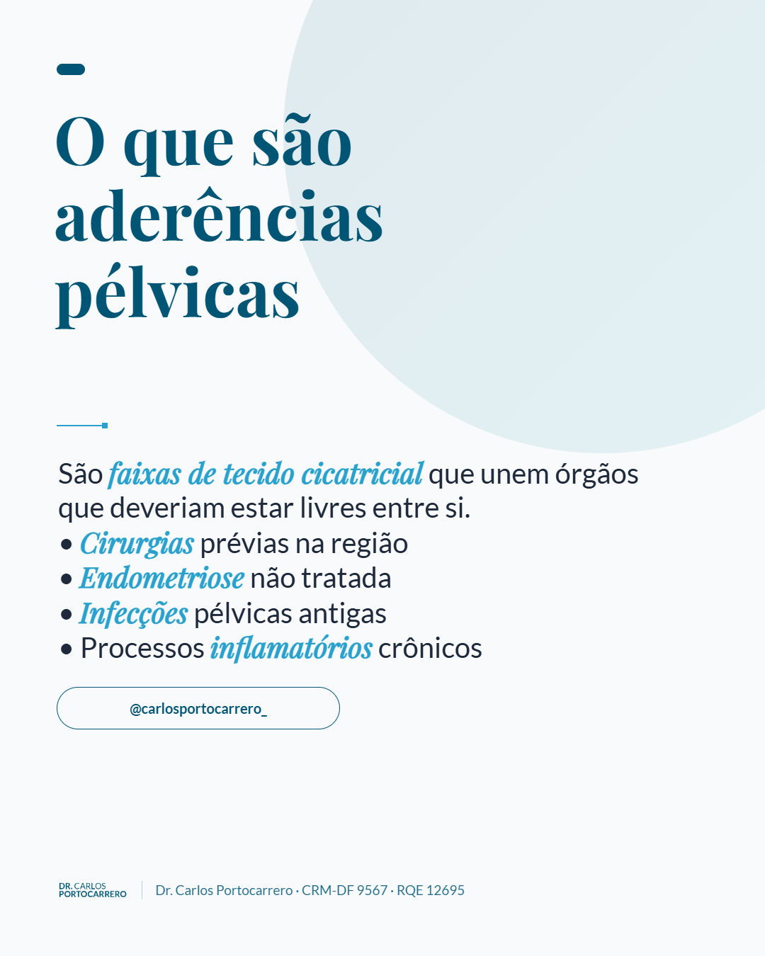 Lâmina "O que são aderências pélvicas", com quatro itens.