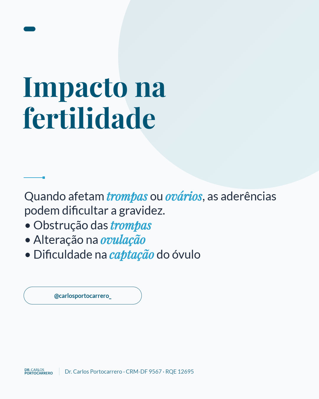 Lâmina "Impacto na fertilidade", com três itens.