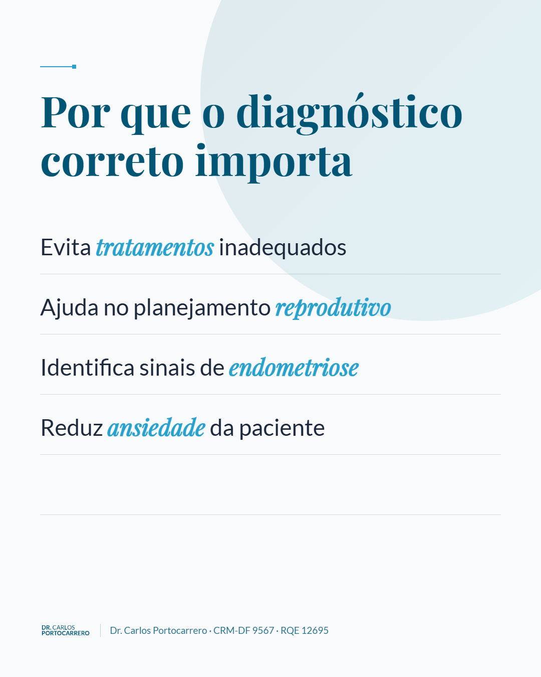 Lâmina "Por que o diagnóstico correto importa", com quatro itens.