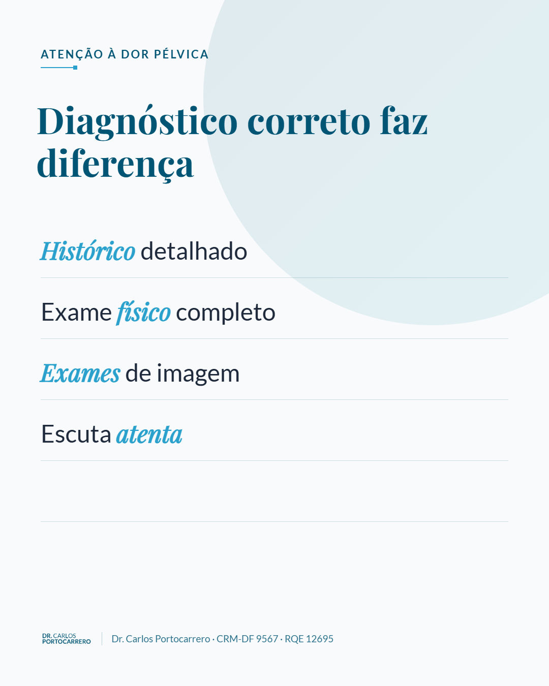 Lâmina "Diagnóstico correto faz diferença", com quatro itens.