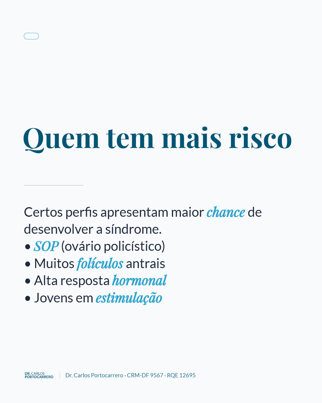Lâmina "Quem tem mais risco", com quatro itens.